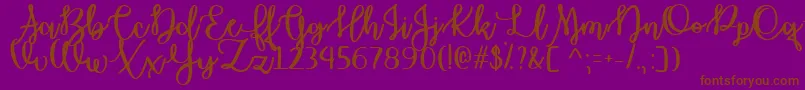 October Moon   Font – Brown Fonts on Purple Background