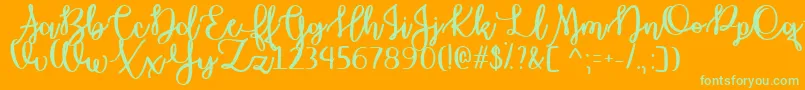 October Moon   Font – Green Fonts on Orange Background