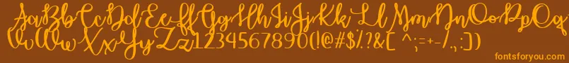 October Moon   Font – Orange Fonts on Brown Background