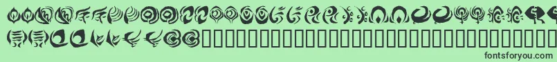 Octopus Language Font – Black Fonts on Green Background