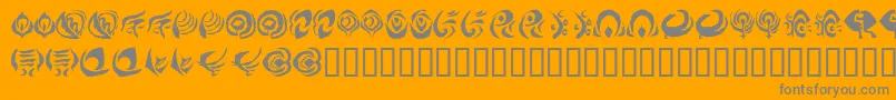 Octopus Language-Schriftart – Graue Schriften auf orangefarbenem Hintergrund