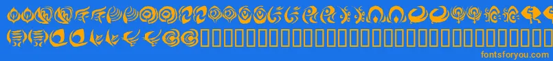 Octopus Language Font – Orange Fonts on Blue Background