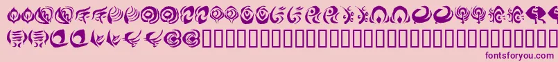 Octopus Language-Schriftart – Violette Schriften auf rosa Hintergrund