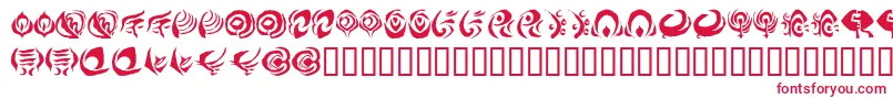 Octopus Language Font – Red Fonts on White Background