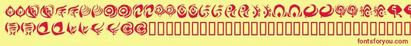 Octopus Language Font – Red Fonts on Yellow Background