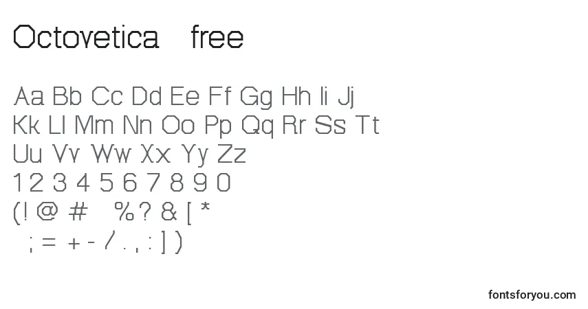 A fonte Octovetica   free – alfabeto, números, caracteres especiais