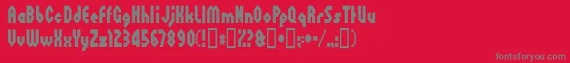 octoville-Schriftart – Graue Schriften auf rotem Hintergrund