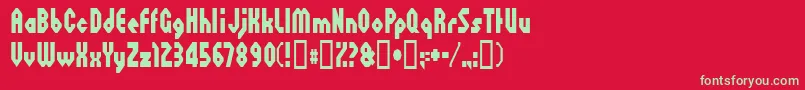 フォントoctoville – 赤い背景に緑の文字