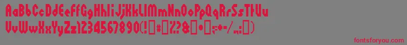 フォントoctoville – 赤い文字の灰色の背景