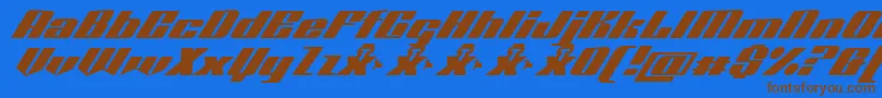 Octuple max demo Font – Brown Fonts on Blue Background