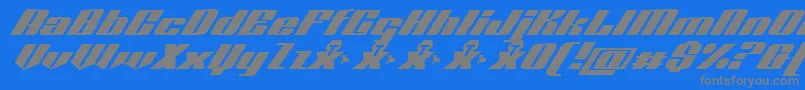 Octuple max demo Font – Gray Fonts on Blue Background