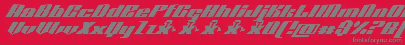 Octuple max demo-Schriftart – Graue Schriften auf rotem Hintergrund