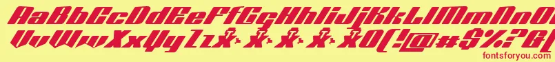 Octuple max demo-fontti – punaiset fontit keltaisella taustalla