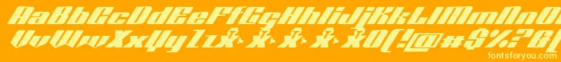 Octuple max demo Font – Yellow Fonts on Orange Background