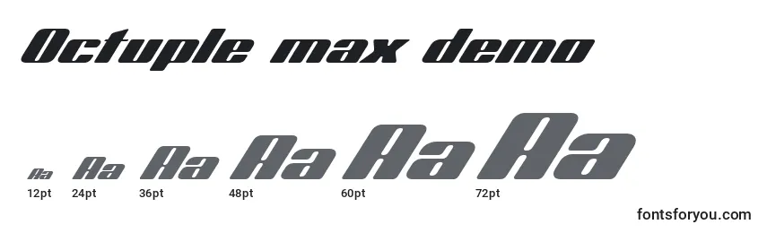 Größen der Schriftart Octuple max demo