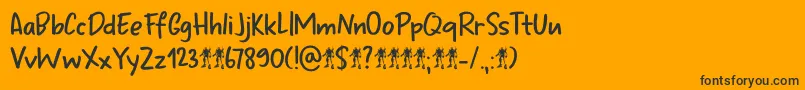Odaiba Script DEMO-Schriftart – Schwarze Schriften auf orangefarbenem Hintergrund