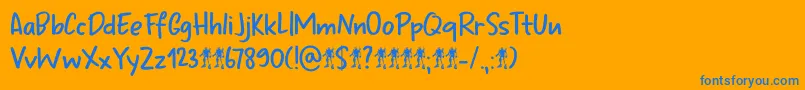 Czcionka Odaiba Script DEMO – niebieskie czcionki na pomarańczowym tle