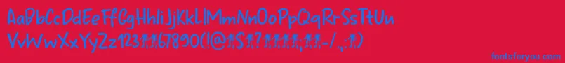 Шрифт Odaiba Script DEMO – синие шрифты на красном фоне