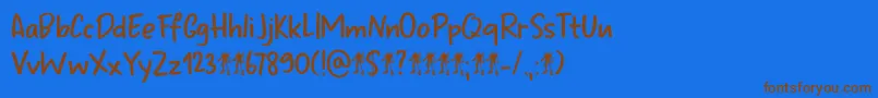 Odaiba Script DEMO-fontti – ruskeat fontit sinisellä taustalla
