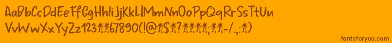 Police Odaiba Script DEMO – polices brunes sur fond orange