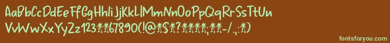 Шрифт Odaiba Script DEMO – зелёные шрифты на коричневом фоне
