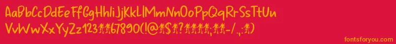 Więcej informacji o czcionce Odaiba Script DEMO Czcionka Odaiba Script DEMO – pomarańczowe czcionki na czerwonym tle