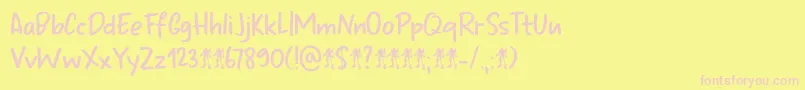 Odaiba Script DEMO Font – Pink Fonts on Yellow Background