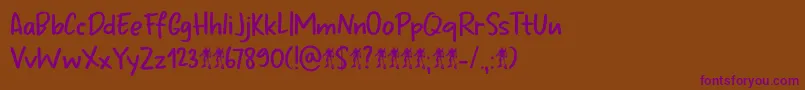 フォントOdaiba Script DEMO – 紫色のフォント、茶色の背景