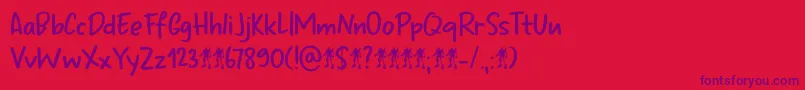 Odaiba Script DEMO Font – Purple Fonts on Red Background