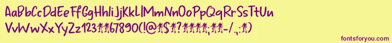 Odaiba Script DEMO Font – Purple Fonts on Yellow Background