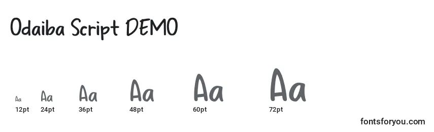 Größen der Schriftart Odaiba Script DEMO