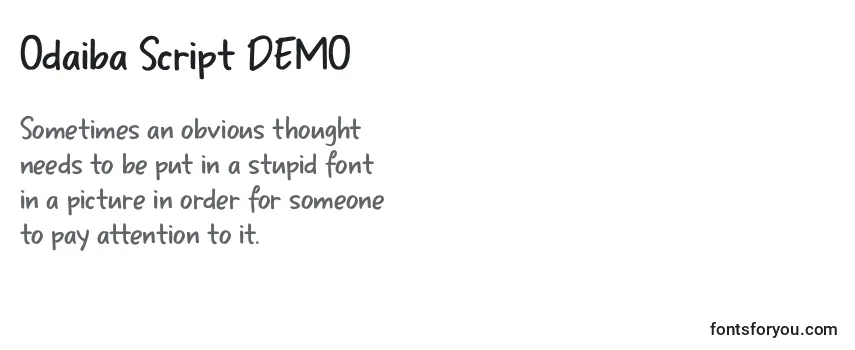 Review of the Odaiba Script DEMO Font