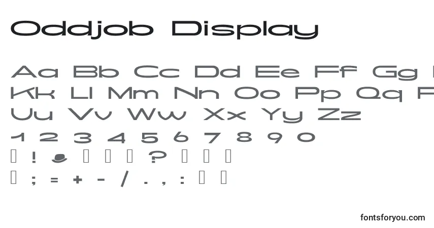 A fonte Oddjob Display – alfabeto, números, caracteres especiais
