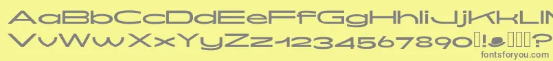 Fonte Oddjob Display – fontes cinzas em um fundo amarelo