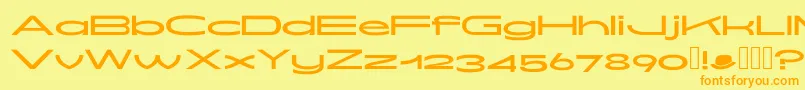 Fonte Oddjob Display – fontes laranjas em um fundo amarelo