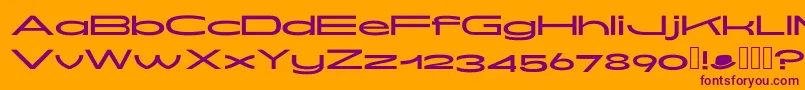 Fonte Oddjob Display – fontes roxas em um fundo laranja
