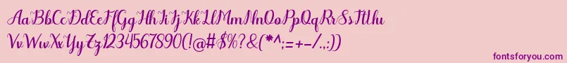 More about Odelette Font Odelette Font – Purple Fonts on Pink Background