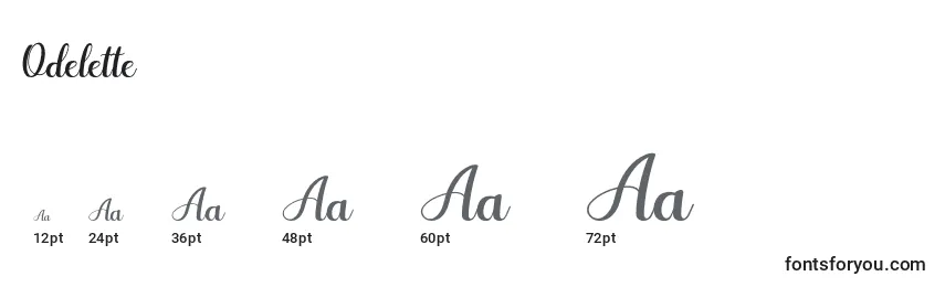 Odelette Font Sizes