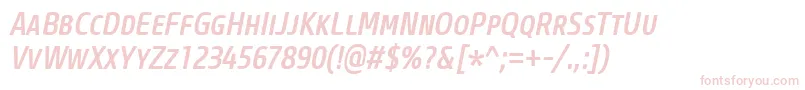 フォントCoreSansMSc57CnMediumItalic – 白い背景にピンクのフォント