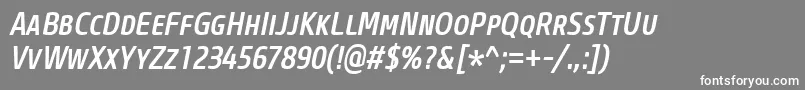 CoreSansMSc57CnMediumItalic Font – White Fonts on Gray Background