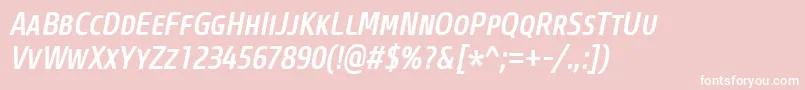 フォントCoreSansMSc57CnMediumItalic – ピンクの背景に白い文字