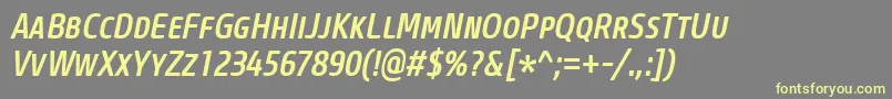 CoreSansMSc57CnMediumItalic Font – Yellow Fonts on Gray Background