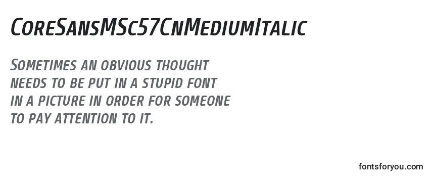 CoreSansMSc57CnMediumItalic フォントのレビュー