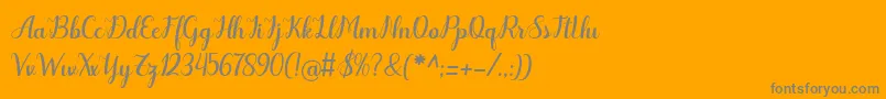 フォントOdelette – オレンジの背景に灰色の文字