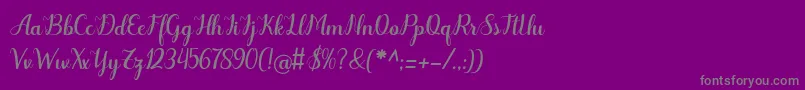 フォントOdelette – 紫の背景に灰色の文字