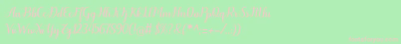 Odelette Font – Pink Fonts on Green Background