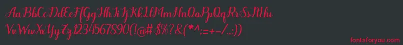 Odelette Font – Red Fonts on Black Background
