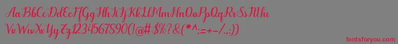 Odelette Font – Red Fonts on Gray Background