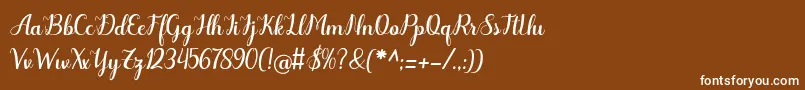 フォントOdelette – 茶色の背景に白い文字