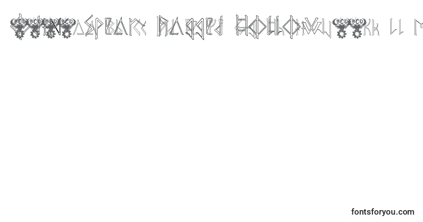 Czcionka Odins Spear Ragged Hollow – alfabet, cyfry, specjalne znaki